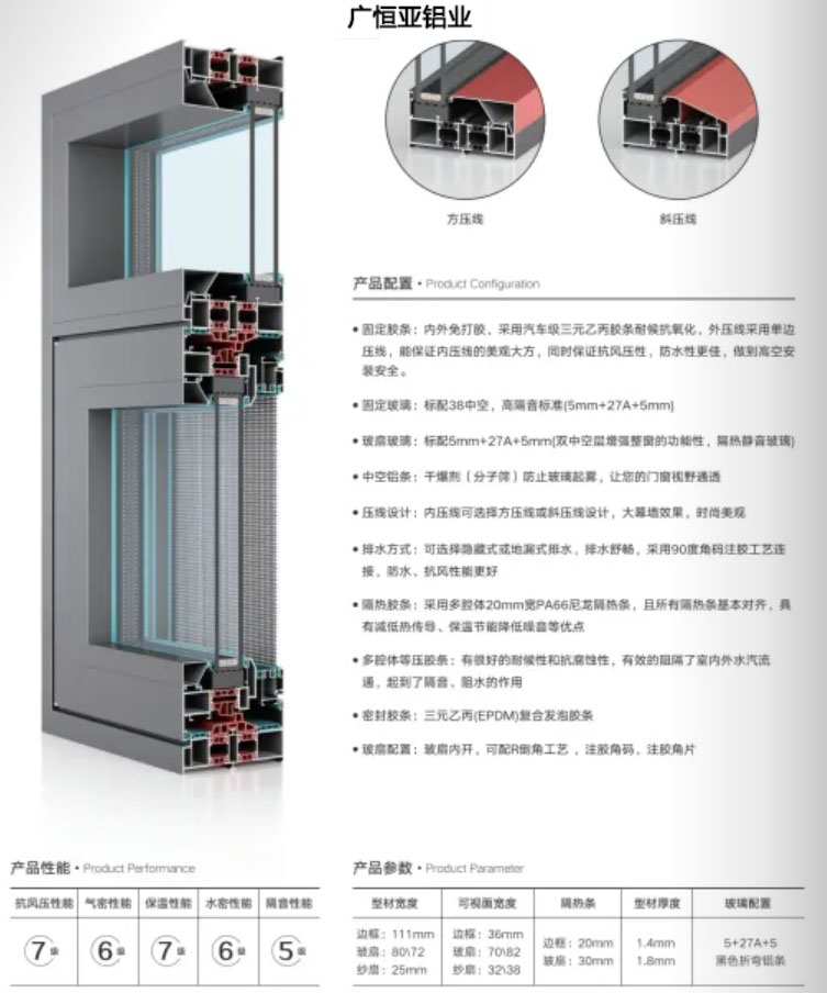 111断桥窗纱一体双内开窗